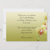 Geburtstagsfeier Einladung Gelbe Orchideen-Blume (Rückseite)