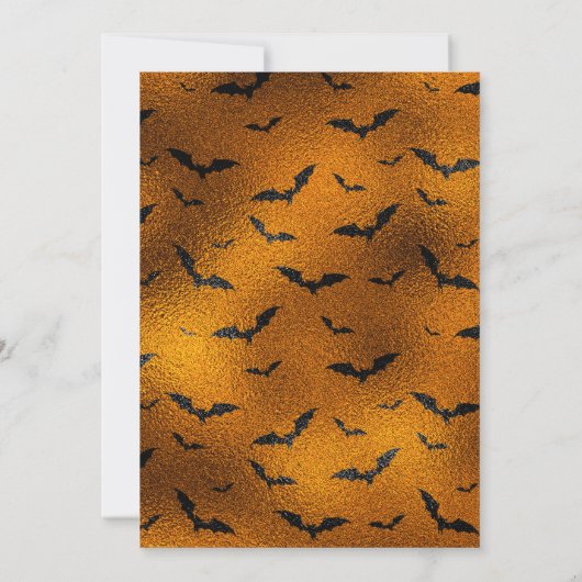 Geburtstagsfeier Einladung mit Fledermäusen (Rückseite)