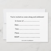 Geburtstagsfeier Einladung mit gelbem Rennwagen (Rückseite)