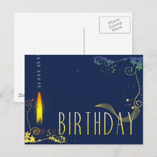 Geburtstagsfeier Einladung Postkarte (Vorne/Hinten)