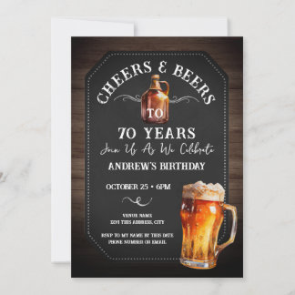 Geburtstagsfeier Einladung von Cheers and Bers 70.