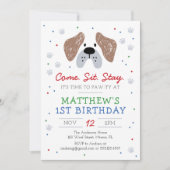 Geburtstagsfeier, Einladung von Welpen (Vorderseite)