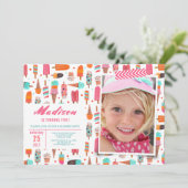 Geburtstagsfeier | Eissommer | Aufforderungen Einladung (Stehend Vorderseite)