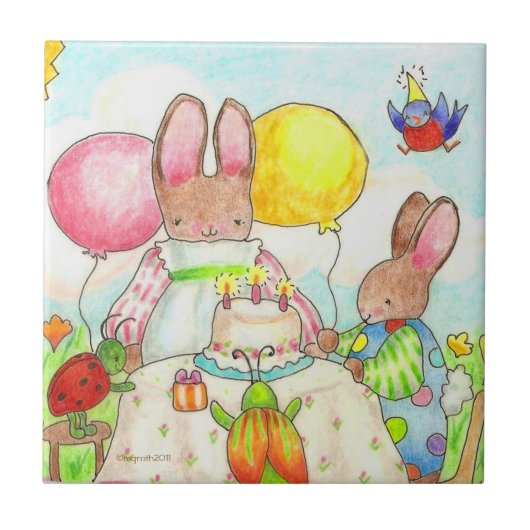 Geburtstagsfeier Fliese (Vorderseite)