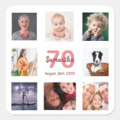 Geburtstagsfeier Foto Collage Quadratischer Aufkleber (Vorderseite)