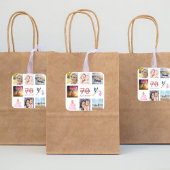 Geburtstagsfeier Foto Collage Quadratischer Aufkleber