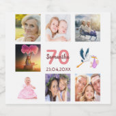 Geburtstagsfeier Foto Collage Schaumweinetikett (Einzelnes Label)