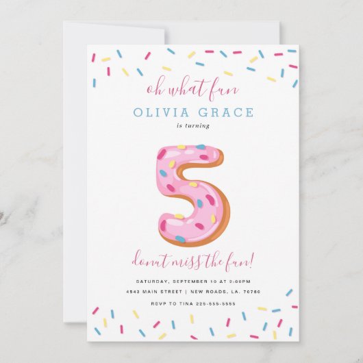 Geburtstagsfeier| Fünf Einladung (Vorderseite)