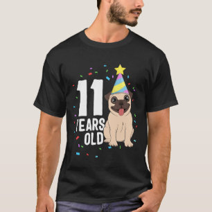 Geburtstagsfeier für 11-jährige Pug-Hunde-Liebhabe T-Shirt