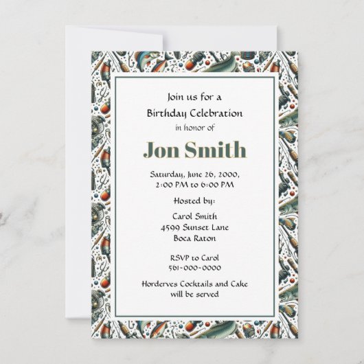 Geburtstagsfeier für das Party Fisherman Einladung (Vorderseite)