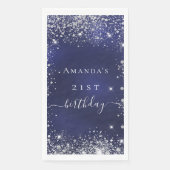 Geburtstagsfeier für den blauen Glitzer Serviette (Vorderseite)