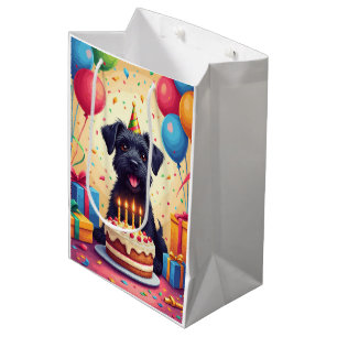Geburtstagsfeier für einen Cesky Terrier Mittlere Geschenktüte