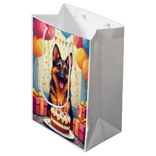 Geburtstagsfeier für einen Deutschen Schäferhund Mittlere Geschenktüte