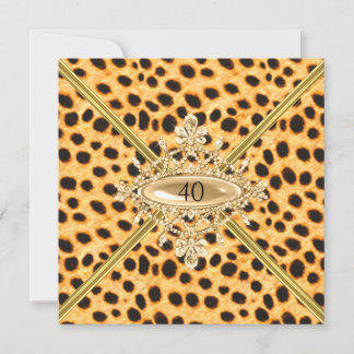 Geburtstagsfeier für Frauen zum 40. Cheetah-Effekt Einladung