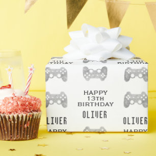 Geburtstagsfeier für Gamer-Videospiel-Controller Geschenkpapier