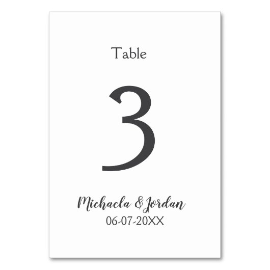 Geburtstagsfeier für Hochzeiten Tischnummer (Vorderseite)