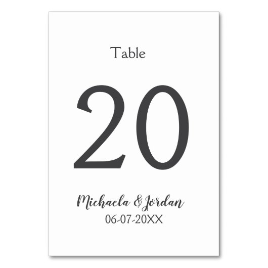 Geburtstagsfeier für Hochzeiten Tischnummer (Vorderseite)