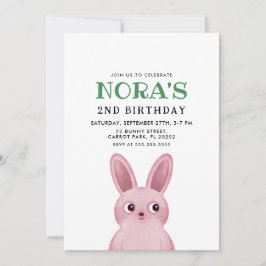 Geburtstagsfeier für kleine Mädchen mit rosafarben Einladung