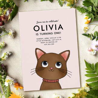 Geburtstagsfeier für kleines Kätzchen Einladung