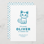 Geburtstagsfeier für Kleinkinder mit Farbtupfern Einladung (Vorne/Hinten)