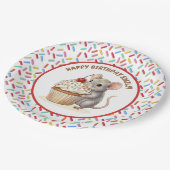 Geburtstagsfeier für Mädchen | Maus & Cupcake   Pappteller (Schrägansicht)