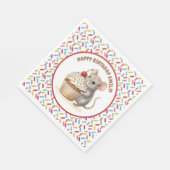 Geburtstagsfeier für Mädchen | Maus & Cupcake Serviette (Ecke)