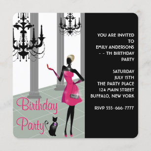 Geburtstagsfeier für Mädchen oder Frauen jeden Alt Einladung