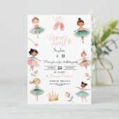 Geburtstagsfeier für Tanz & Twirl Einladung (Stehend Vorderseite)