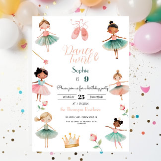 Geburtstagsfeier für Tanz & Twirl Einladung