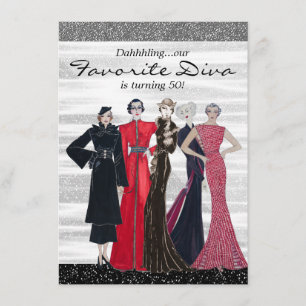 Geburtstagsfeier für Vintage-Diva Einladung