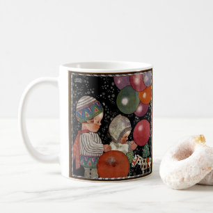 Geburtstagsfeier für Vintage-Kinder, Luftballons u Kaffeetasse