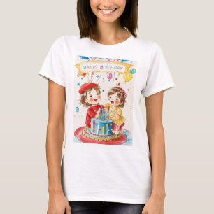 Geburtstagsfeier für Zwillinge T-Shirt (weiblich)
