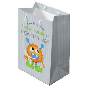 Geburtstagsfeier Gastgeschenk im Little Monster Th Mittlere Geschenktüte