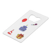 Geburtstagsfeier Geldbeutel Flaschenöffner (Vorderseite Schrägansicht)