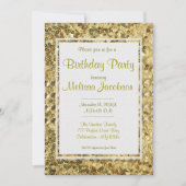Geburtstagsfeier | Gold-Sequenzen Einladung (Vorderseite)