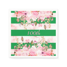 Geburtstagsfeier Grüner rosa Streifen Floral