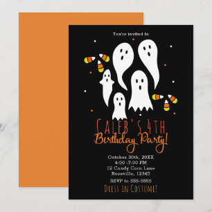 Geburtstagsfeier Halloween-Geister & Candy Corn Einladung