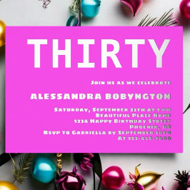 Geburtstagsfeier heißen rosa minimalistisch folieneinladung