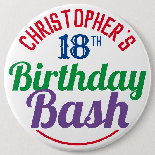 Geburtstagsfeier im Alter von 18 Jahren Button (Vorderseite)