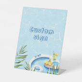 Geburtstagsfeier im Pool Custom Sockelschild (Vorderseite)