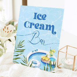Geburtstagsfeier im Pool Eiscreme Bar Sockelschild
