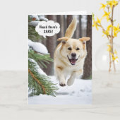 Geburtstagsfeier im Schnee Karte (Gelbe Blume)