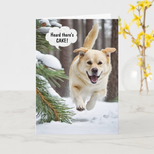 Geburtstagsfeier im Schnee Karte (Gelbe Blume)