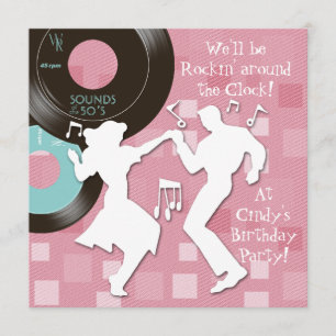 Geburtstagsfeier im Stil der 1950er Jahre Einladung