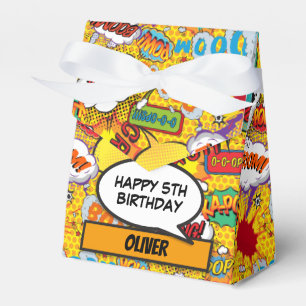 Geburtstagsfeier im Stil eines Superhelden-Comics Geschenkschachtel