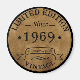 Geburtstagsfeier im Stil von 1969 Vintage Magnet