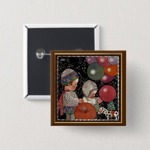 Geburtstagsfeier im Vintage-Stil für Kinder, Luftb Button