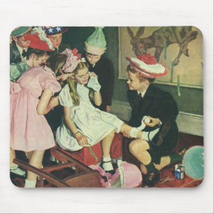 Geburtstagsfeier im Vintage-Stil, Schwanz an den E Mousepad