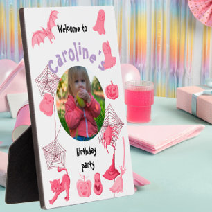 Geburtstagsfeier in Weiß und Rosa Fotoplatte