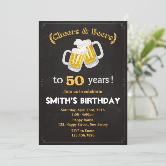 Geburtstagsfeier - jedes Alter Einladung (Stehend Vorderseite)